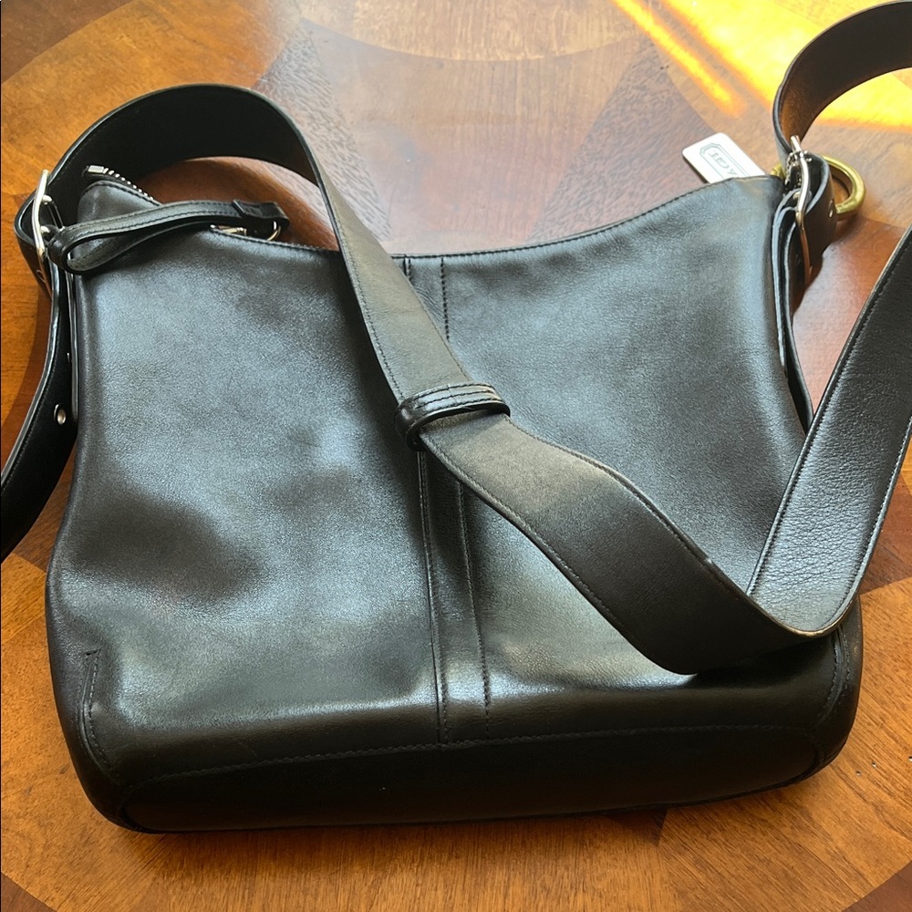 Coach Black Leather Messenger Bag